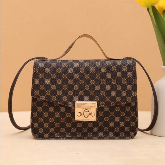 Handbags - ⚠️Clearance Brown Patterned Crossbody Bag